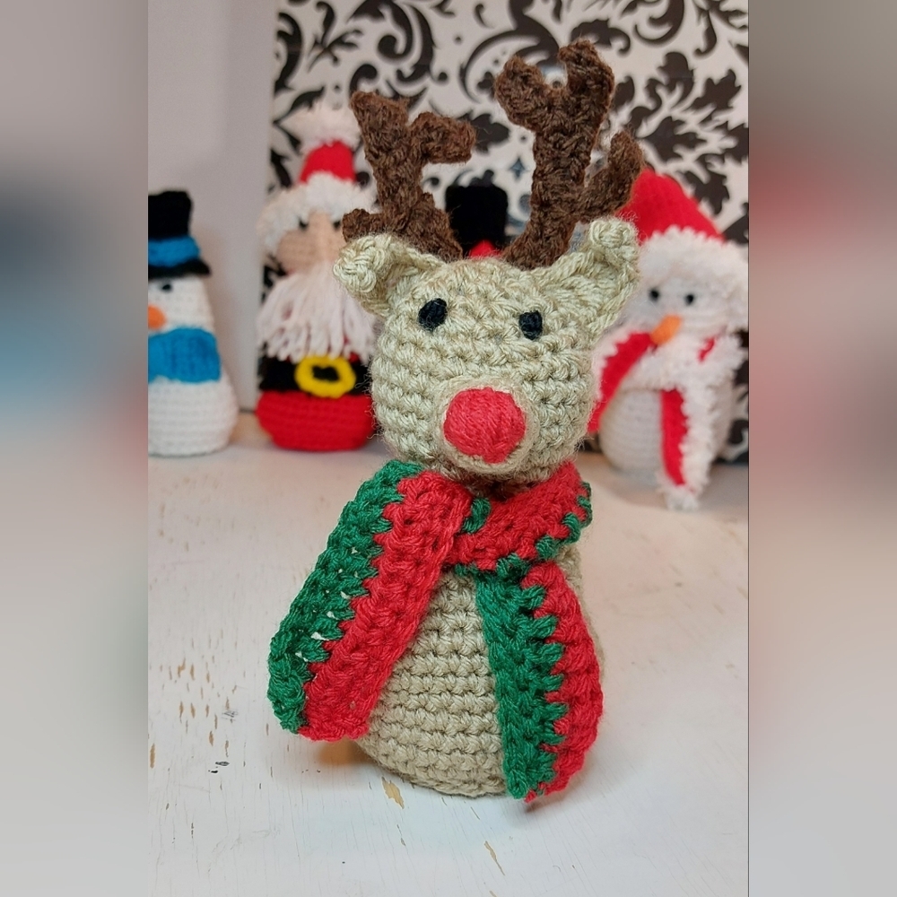 Cute Christmas Reindeer Ahead! Handmade by me! Holiday Decoration Unique Gift